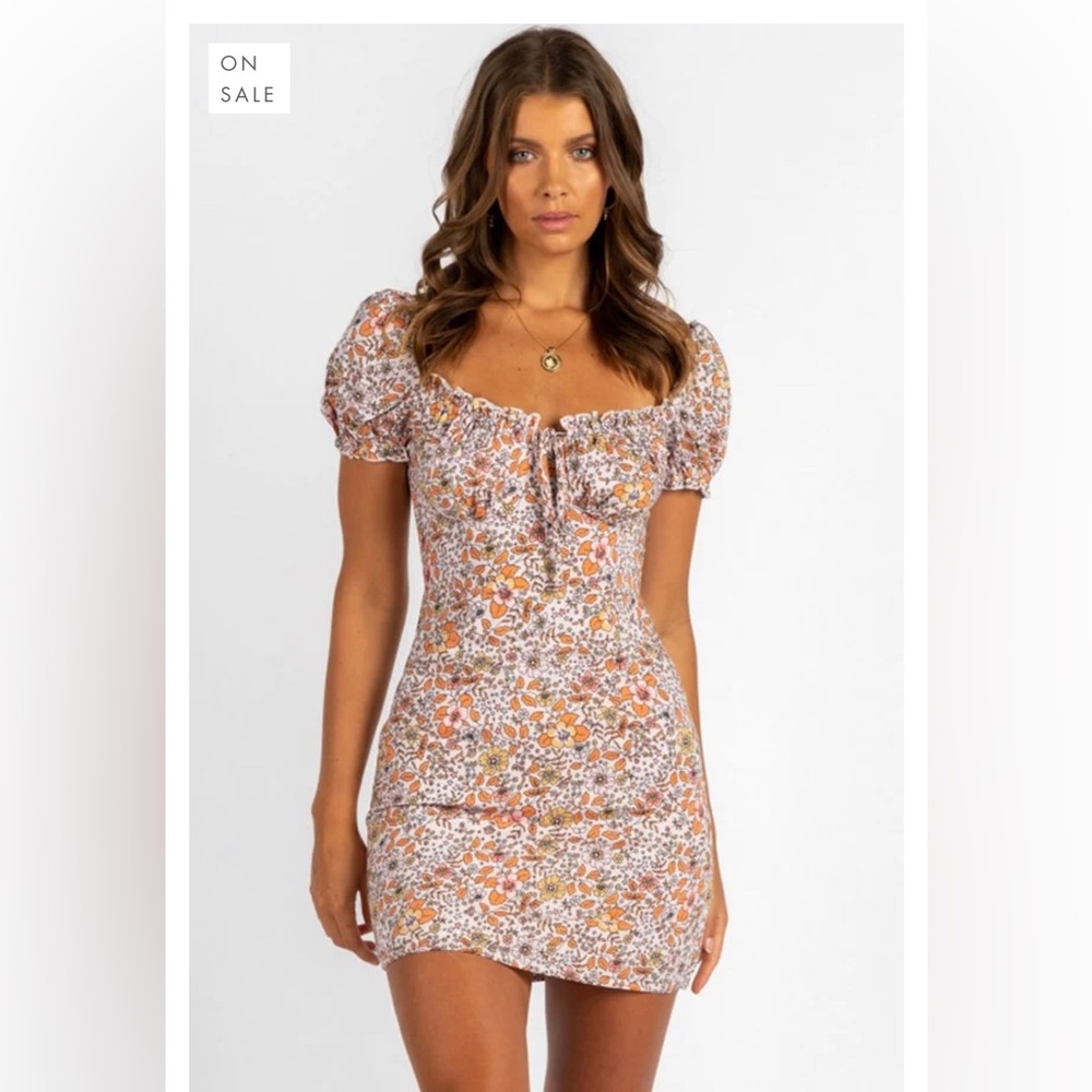 NWT Change of Tune Dress Orange Floral Small